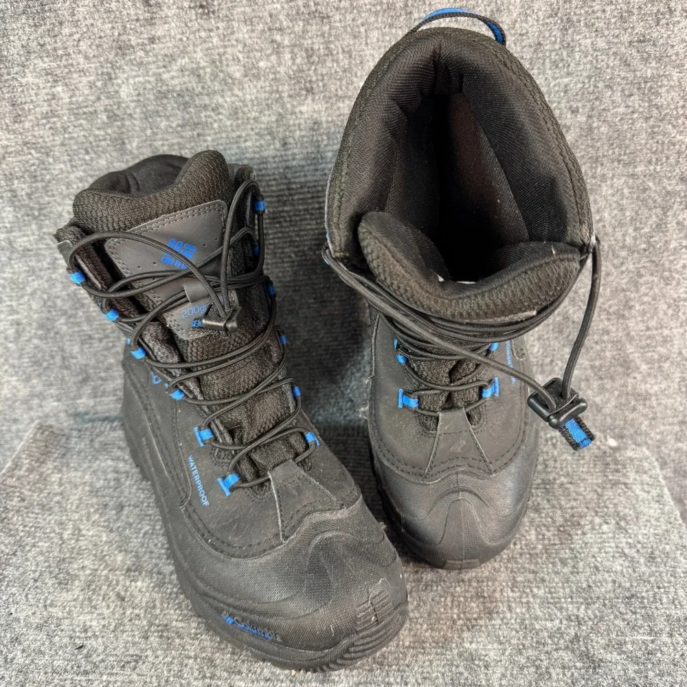 Columbia Waterproof Snow Boots Black Blue 200g Insulation Winter Mens 7 US
